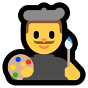 👨‍🎨 Emoji Artista Hombre en Microsoft Windows 11.