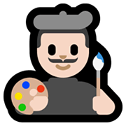Emoji 👨🏻‍🎨 Artista Uomo: Carnagione Chiara su Microsoft Windows 11.