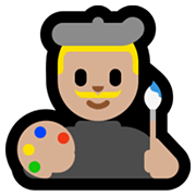 👨🏼‍🎨 Emoji Artista Plástico: Pele Morena Clara na Microsoft Windows 11.