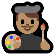 Emoji 👨🏽‍🎨 Artista Uomo: Carnagione Olivastra su Microsoft Windows 11.