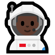 👨🏿‍🚀 Emoji Astronauta Hombre: Tono De Piel Oscuro en Microsoft Windows 11.