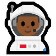 👨🏾‍🚀 Emoji Astronauta Hombre: Tono De Piel Oscuro Medio en Microsoft Windows 11.