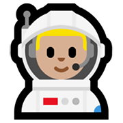 👨🏼‍🚀 Emoji Astronauta Homem: Pele Morena Clara na Microsoft Windows 11.