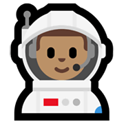 👨🏽‍🚀 Emoji Astronauta Hombre: Tono De Piel Medio en Microsoft Windows 11.