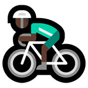 Emoji 🚴🏿‍♂️ Ciclista Uomo: Carnagione Scura su Microsoft Windows 11.