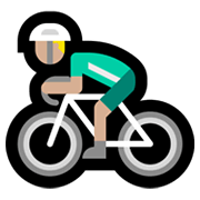 Émoji 🚴🏼‍♂️ Cycliste Homme : Peau Moyennement Claire sur Microsoft Windows 11.