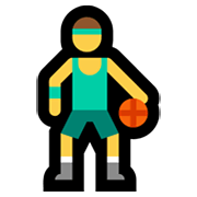 Emoji ⛹️‍♂️ Uomo Che Fa Rimbalzare Una Palla su Microsoft Windows 11.