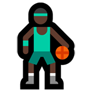⛹🏿‍♂️ Emoji Mann mit Ball: dunkle Hautfarbe Microsoft Windows 11.