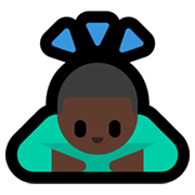 Emoji 🙇🏿‍♂️ Uomo Che Fa Inchino Profondo: Carnagione Scura su Microsoft Windows 11.