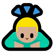 Emoji 🙇🏼‍♂️ Uomo Che Fa Inchino Profondo: Carnagione Abbastanza Chiara su Microsoft Windows 11.