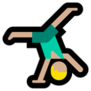 🤸🏼‍♂️ Emoji Hombre Haciendo Una Voltereta Lateral: Tono De Piel Claro Medio en Microsoft Windows 11.