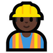 👷🏿‍♂️ Emoji Bauarbeiter: dunkle Hautfarbe Microsoft Windows 11.