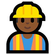 👷🏾‍♂️ Emoji Bauarbeiter: mitteldunkle Hautfarbe Microsoft Windows 11.