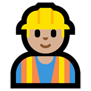 👷🏼‍♂️ Emoji Bauarbeiter: mittelhelle Hautfarbe Microsoft Windows 11.