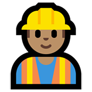 Emoji 👷🏽‍♂️ Operaio Edile Uomo: Carnagione Olivastra su Microsoft Windows 11.