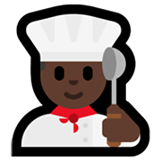 Émoji 👨🏿‍🍳 Cuisinier : Peau Foncée sur Microsoft Windows 11.