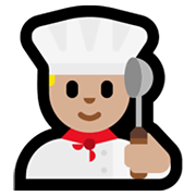 👨🏼‍🍳 Emoji Cocinero: Tono De Piel Claro Medio en Microsoft Windows 11.