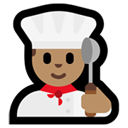 👨🏽‍🍳 Emoji Cocinero: Tono De Piel Medio en Microsoft Windows 11.