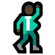 🕺🏿 Emoji tanzender Mann: dunkle Hautfarbe Microsoft Windows 11.