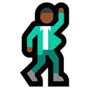 🕺🏾 Emoji tanzender Mann: mitteldunkle Hautfarbe Microsoft Windows 11.