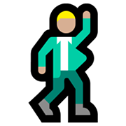 Emoji 🕺🏼 Uomo Che Balla: Carnagione Abbastanza Chiara su Microsoft Windows 11.