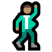 Emoji 🕺🏽 Uomo Che Balla: Carnagione Olivastra su Microsoft Windows 11.