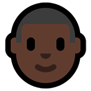 Emoji 👨🏿 Uomo: Carnagione Scura su Microsoft Windows 11.