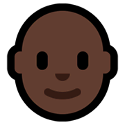 Emoji 👨🏿‍🦲 Uomo: Carnagione Scura E Calvo su Microsoft Windows 11.
