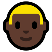 Emoji 👱🏿‍♂️ Uomo Biondo: Carnagione Scura su Microsoft Windows 11.