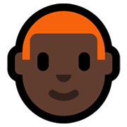 Emoji 👨🏿‍🦰 Uomo: Carnagione Scura E Capelli Rossi su Microsoft Windows 11.