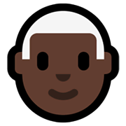 👨🏿‍🦳 Emoji Hombre: Tono De Piel Oscuro Y Pelo Blanco en Microsoft Windows 11.