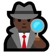 🕵🏿‍♂️ Emoji Detective Hombre: Tono De Piel Oscuro en Microsoft Windows 11.