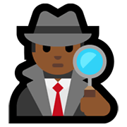 🕵🏾‍♂️ Emoji Detective Hombre: Tono De Piel Oscuro Medio en Microsoft Windows 11.