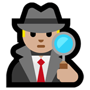 🕵🏼‍♂️ Emoji Detektiv: mittelhelle Hautfarbe Microsoft Windows 11.