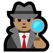 🕵🏽‍♂️ Emoji Detetive Homem: Pele Morena na Microsoft Windows 11.