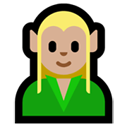 🧝🏼‍♂️ Emoji Elfo Hombre: Tono De Piel Claro Medio en Microsoft Windows 11.