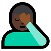 🤦🏿‍♂️ Emoji sich an den Kopf fassender Mann: dunkle Hautfarbe Microsoft Windows 11.