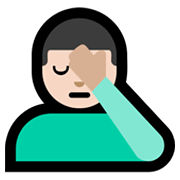 🤦🏻‍♂️ Emoji sich an den Kopf fassender Mann: helle Hautfarbe Microsoft Windows 11.