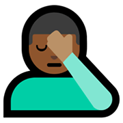 🤦🏾‍♂️ Emoji sich an den Kopf fassender Mann: mitteldunkle Hautfarbe Microsoft Windows 11.