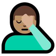 🤦🏽‍♂️ Emoji Hombre Con La Mano En La Frente: Tono De Piel Medio en Microsoft Windows 11.