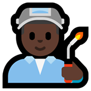 👨🏿‍🏭 Emoji Operario: Tono De Piel Oscuro en Microsoft Windows 11.
