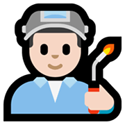 Emoji 👨🏻‍🏭 Operaio: Carnagione Chiara su Microsoft Windows 11.
