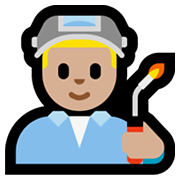 👨🏼‍🏭 Emoji Operario: Tono De Piel Claro Medio en Microsoft Windows 11.