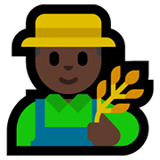 Emoji 👨🏿‍🌾 Contadino: Carnagione Scura su Microsoft Windows 11.