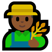 👨🏾‍🌾 Emoji Agricultor: Tono De Piel Oscuro Medio en Microsoft Windows 11.