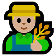 👨🏼‍🌾 Emoji Agricultor: Tono De Piel Claro Medio en Microsoft Windows 11.