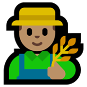 👨🏽‍🌾 Emoji Agricultor: Tono De Piel Medio en Microsoft Windows 11.