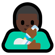 Emoji 👨🏿‍🍼 Uomo Che Allatta: Carnagione Scura su Microsoft Windows 11.