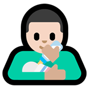 Emoji 👨🏻‍🍼 Uomo Che Allatta: Carnagione Chiara su Microsoft Windows 11.