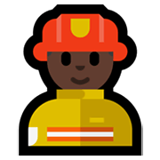Émoji 👨🏿‍🚒 Pompier Homme : Peau Foncée sur Microsoft Windows 11.